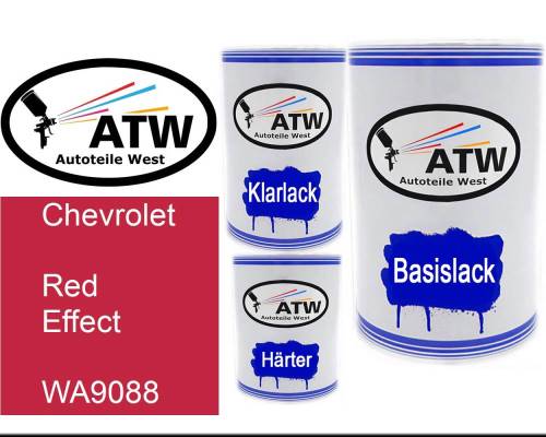 Chevrolet, Red Effect, WA9088: 500ml Lackdose + 500ml Klarlack + 250ml Härter - Set, von ATW Autoteile West.